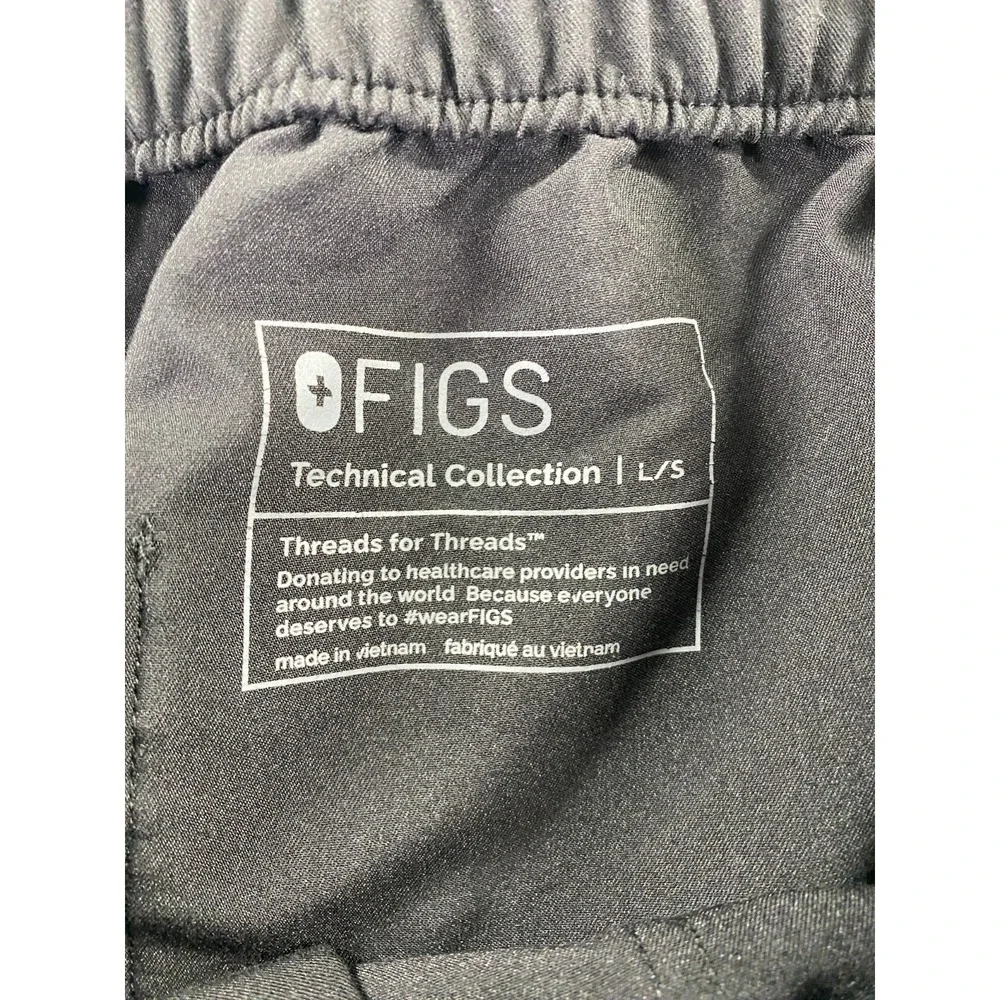 Figs Men's Cario Cargo Black Scrub Pants Size L/S Medical Nursing Healthcare